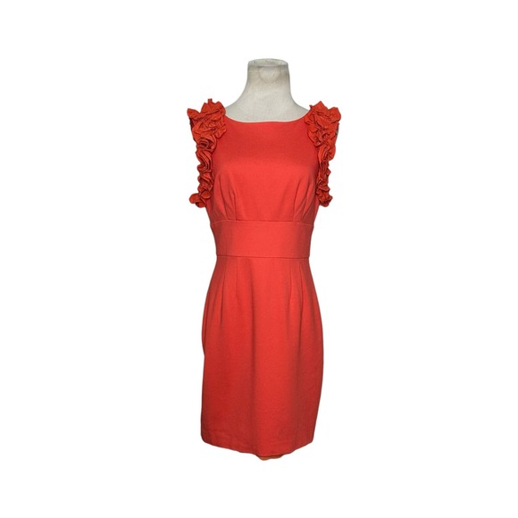 Trina Turk Orange Mina Ruffle Mini Dress Size Small - Picture 11 of 14